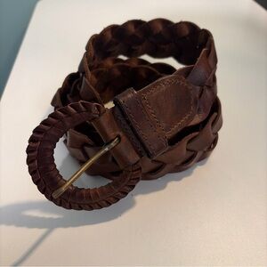 Braided Brown Leather Belt